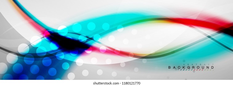 Smooth flowing wave motion concept background, vector illustration