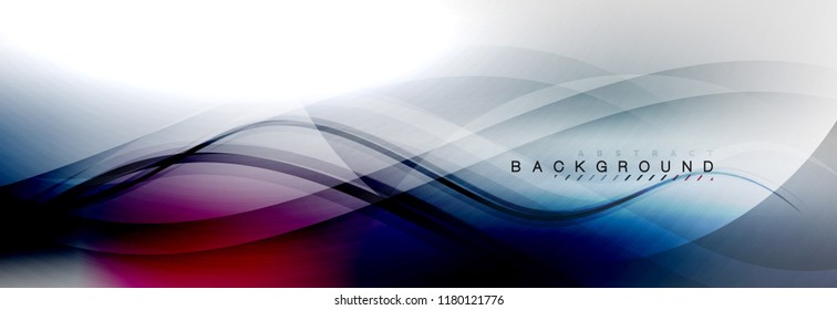 Smooth flowing wave motion concept background, vector illustration