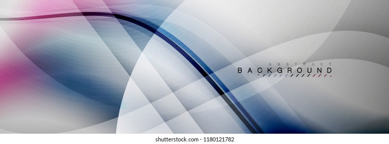 Smooth flowing wave motion concept background, vector illustration