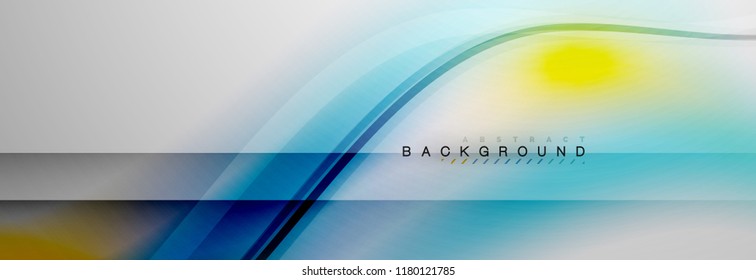 Smooth flowing wave motion concept background, vector illustration