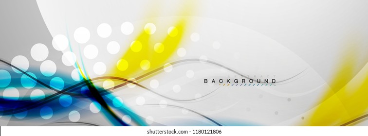 Smooth flowing wave motion concept background, vector illustration