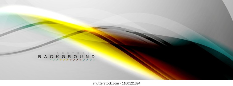 Smooth flowing wave motion concept background, vector illustration