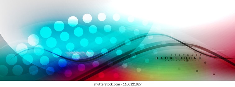 Smooth flowing wave motion concept background, vector illustration