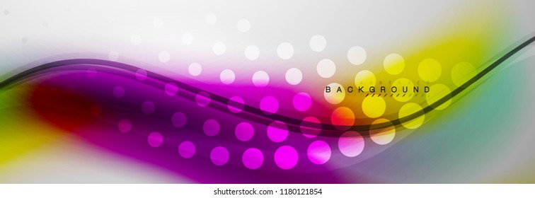 Smooth flowing wave motion concept background, vector illustration