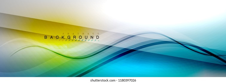 Smooth flowing wave motion concept background, vector illustration