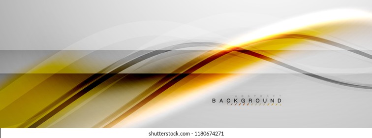 Smooth flowing wave motion concept background, vector illustration