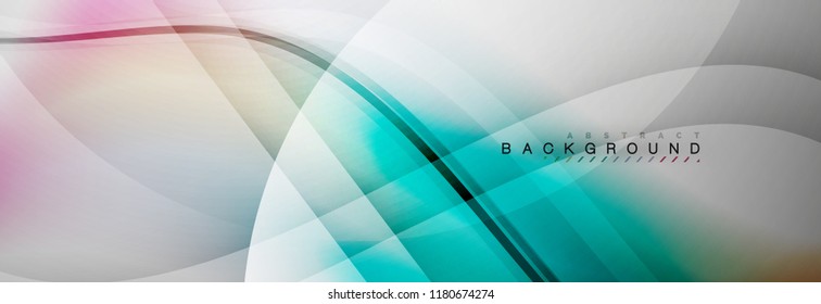 Smooth flowing wave motion concept background, vector illustration