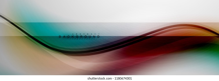 Smooth flowing wave motion concept background, vector illustration