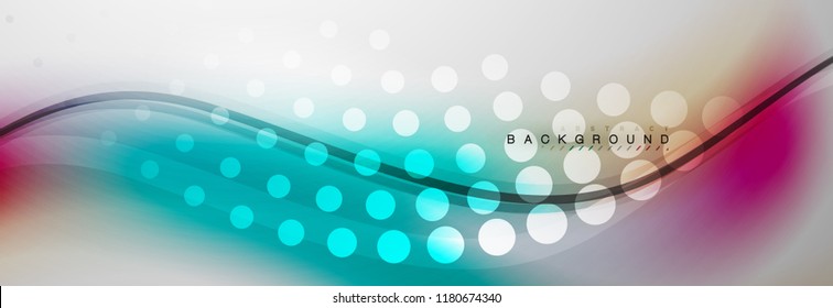 Smooth flowing wave motion concept background, vector illustration
