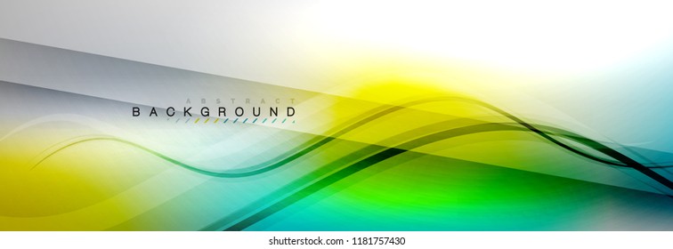 Smooth flowing wave motion concept background, vector illustration