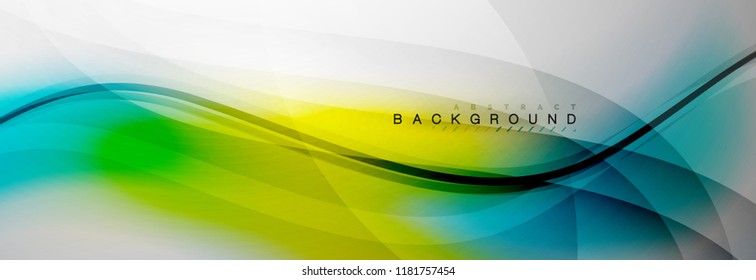 Smooth flowing wave motion concept background, vector illustration