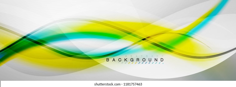 Smooth flowing wave motion concept background, vector illustration