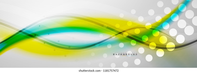 Smooth flowing wave motion concept background, vector illustration