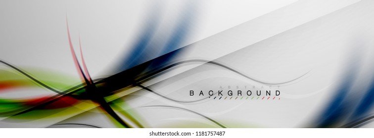 Smooth flowing wave motion concept background, vector illustration