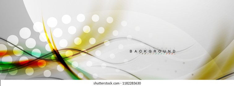 Smooth flowing wave motion concept background, vector illustration