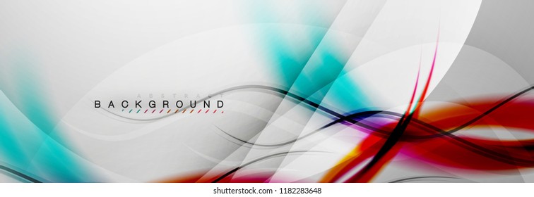 Smooth flowing wave motion concept background, vector illustration