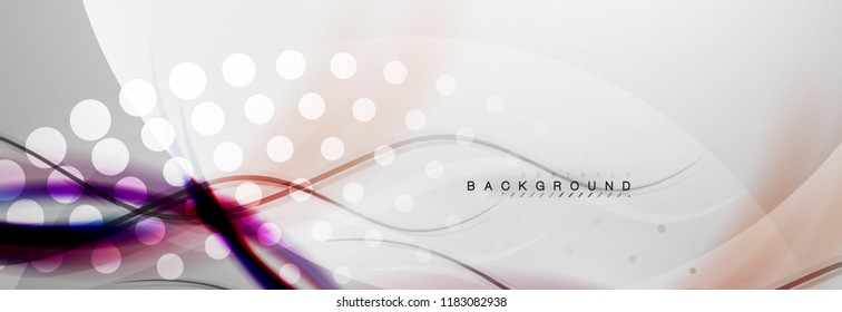 Smooth flowing wave motion concept background, vector illustration