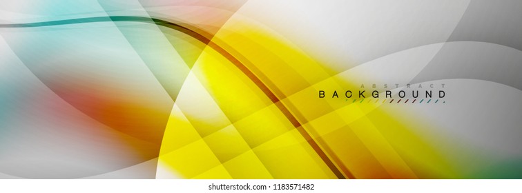 Smooth flowing wave motion concept background, vector illustration