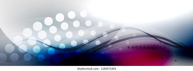 Smooth flowing wave motion concept background, vector illustration