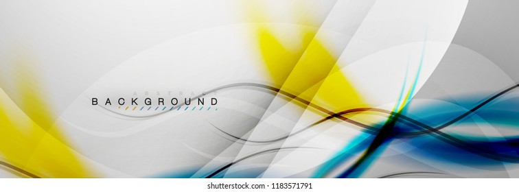 Smooth flowing wave motion concept background, vector illustration