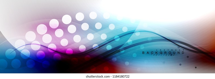 Smooth flowing wave motion concept background, vector illustration