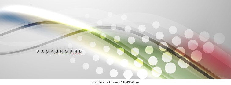 Smooth flowing wave motion concept background, vector illustration