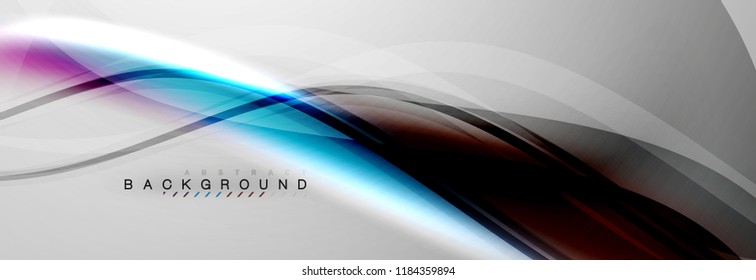 Smooth flowing wave motion concept background, vector illustration