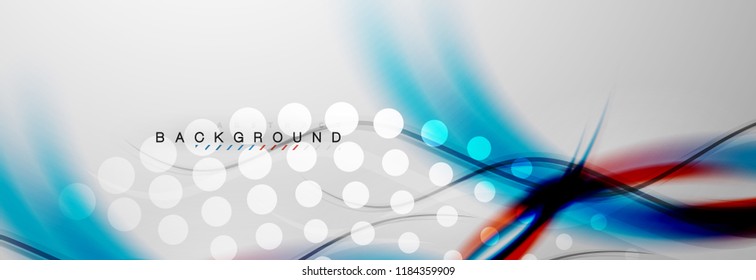 Smooth flowing wave motion concept background, vector illustration