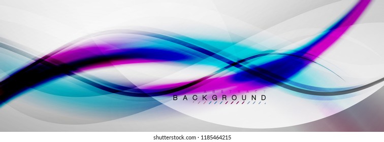 Smooth flowing wave motion concept background, vector illustration