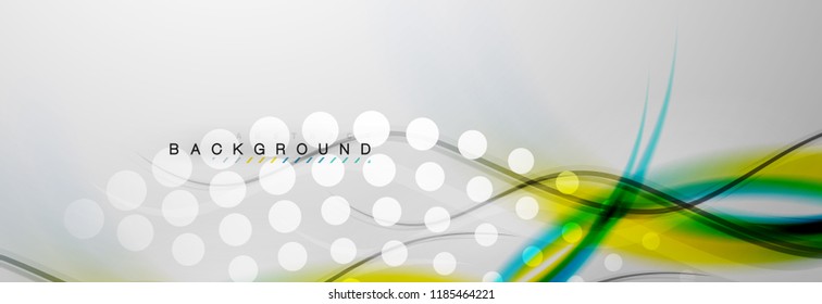 Smooth flowing wave motion concept background, vector illustration