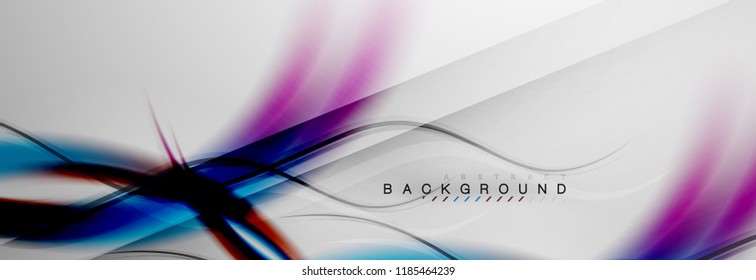 Smooth flowing wave motion concept background, vector illustration
