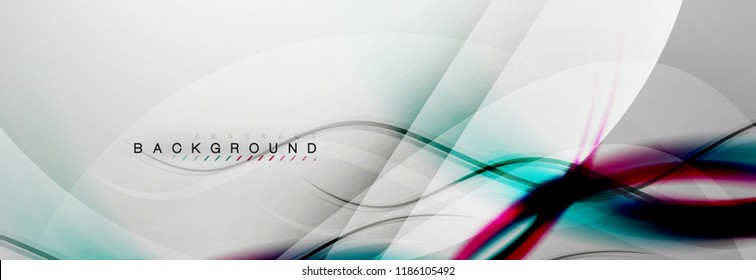 Smooth flowing wave motion concept background, vector illustration