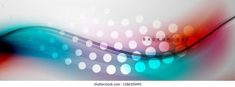 Smooth flowing wave motion concept background, vector illustration