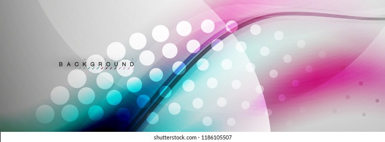 Smooth flowing wave motion concept background, vector illustration