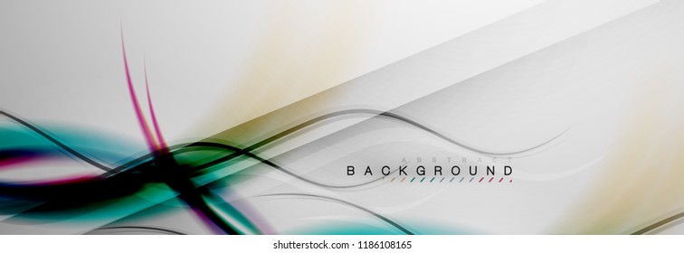 Smooth flowing wave motion concept background, vector illustration