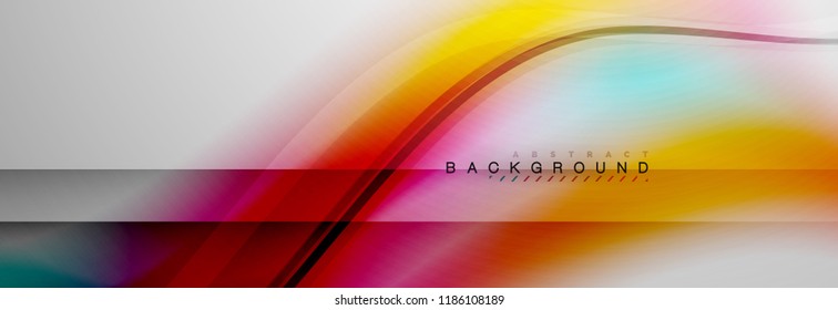 Smooth flowing wave motion concept background, vector illustration
