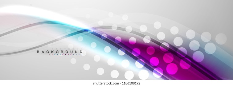 Smooth flowing wave motion concept background, vector illustration