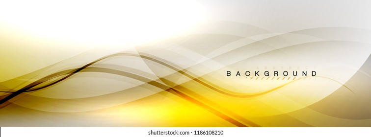 Smooth flowing wave motion concept background, vector illustration