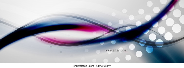 Smooth flowing wave motion concept background, vector illustration
