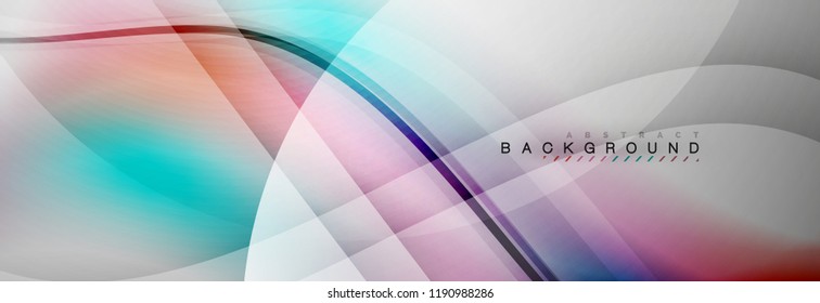 Smooth flowing wave motion concept background, vector illustration