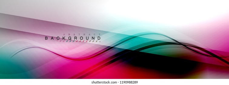Smooth flowing wave motion concept background, vector illustration