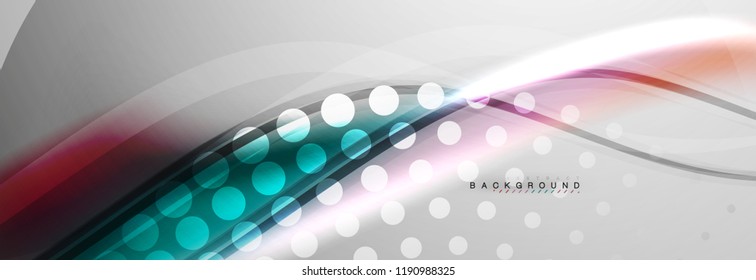Smooth flowing wave motion concept background, vector illustration