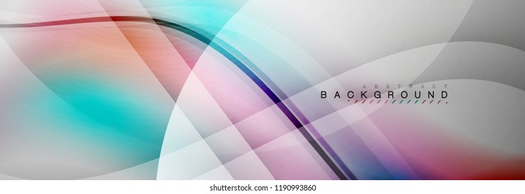Smooth flowing wave motion concept background, vector illustration