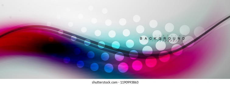 Smooth flowing wave motion concept background, vector illustration