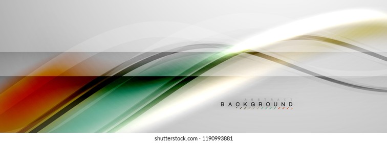Smooth flowing wave motion concept background, vector illustration