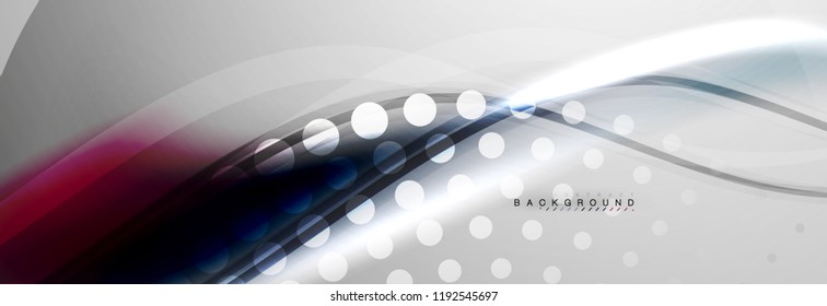 Smooth flowing wave motion concept background, vector illustration
