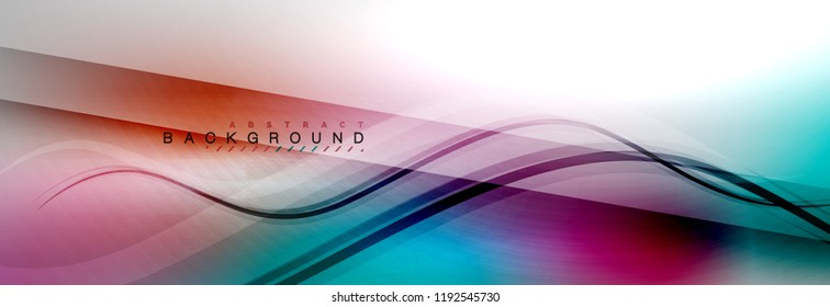 Smooth flowing wave motion concept background, vector illustration