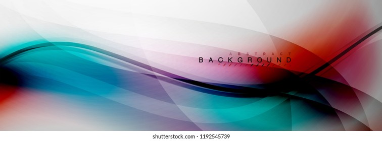 Smooth flowing wave motion concept background, vector illustration