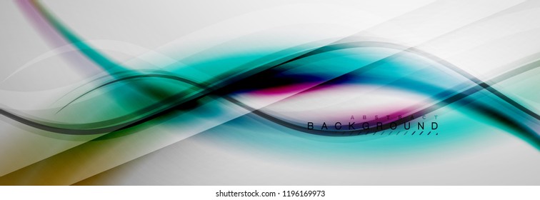 Smooth flowing wave motion concept background, vector illustration