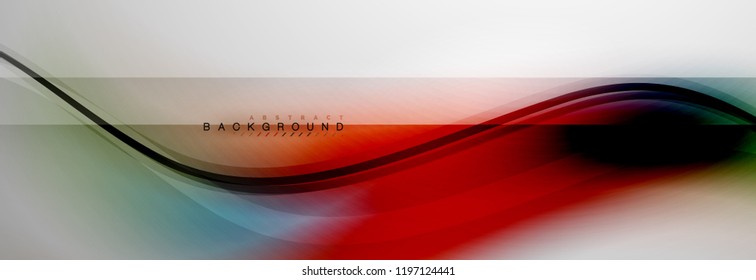 Smooth flowing wave motion concept background, vector illustration